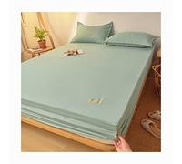 JZFOACHR Soft Twin Fitted Sheet 100% Cotton No Pop-Off Elastic Deep Pocket Cooling Sheets Sateen Weave Wrinkle Free Comfy Luxury Bedcover(B,X-Long Twin)