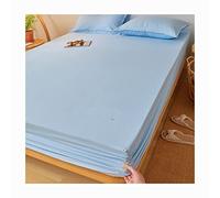 JZFOACHR Soft Twin Fitted Sheet 100% Cotton No Pop-Off Elastic Deep Pocket Cooling Sheets Sateen Weave Wrinkle Free Comfy Luxury Bedcover(B,X-Long Twin)