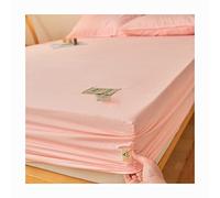 JZFOACHR Soft Twin Fitted Sheet 100% Cotton No Pop-Off Elastic Deep Pocket Cooling Sheets Sateen Weave Wrinkle Free Comfy Luxury Bedcover(B,X-Long Twin)