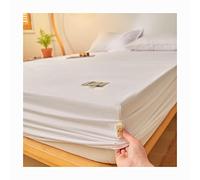 JZFOACHR Soft Twin Fitted Sheet 100% Cotton No Pop-Off Elastic Deep Pocket Cooling Sheets Sateen Weave Wrinkle Free Comfy Luxury Bedcover(B,X-Long Twin)