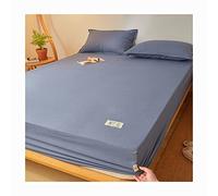 JZFOACHR Soft Twin Fitted Sheet 100% Cotton No Pop-Off Elastic Deep Pocket Cooling Sheets Sateen Weave Wrinkle Free Comfy Luxury Bedcover(B,X-Long Twin)
