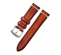 JZFOACHR Stylish and elegant Watch Straps for Men Women, Vintage Color-changeable Vegetable Tanned Leather Watch Strap Anti-sweat Comfortable Watchband(Orange silver,20mm), 20mm, agate