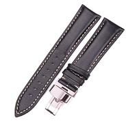 JZFOACHR Stylish and elegant Watch Straps for Men Women, Women Men Vintage Smooth Watch Band Strap Dark Brown Leather Bracelet Metal Butterfly Deployment Clasp Buckle