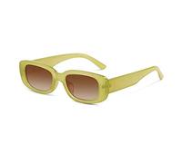 JZFOACHR Sunglasses Men's Small Frame European and American Sunglasses Women's Fashion Retro Trend (Jelly Green Frame Double Tea Slices)