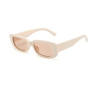JZFOACHR Sunglasses Men's Small Frame European and American Sunglasses Women's Fashion Retro Trend Rice White Frame Tea Chip