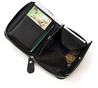 JZFOACHR Top Grain Leather Wallet Ultra Large Capacity Vintage Coins Pocket Zipper Short Style Card Holder Unisex
