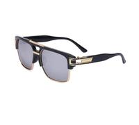 JZFOACHR Trendy Luxury Men's Sunglasses Square Large Frame Mirror Gradient Clear Lens Metal Shades Anti UV400