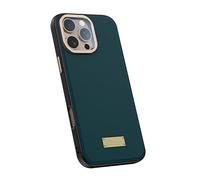 JZFOACHR Ultra Thin Case for iPhone 16 Pro Max/16 Pro/16, All-inclusive Lens Protection Cover Luxury Business Genuine Cowhide Leather Phone Case,Black,16