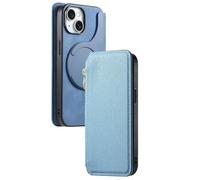 JZFOACHR Wallet Case for iPhone 16ProMax/16Plus/16Pro/16, Card Slot Separate Case Magnetic Business Leather Kickstand Folio Cover,Blue,16 Pro