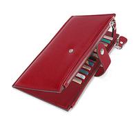 JZFOACHR Wallet for Women RFID Blocking Genuine Leather Multi Slots Organizer with Zipper Pocket Credit Card Holder Bifold, 22 Pu Cross Gray, Vegan Leather