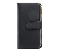 JZFOACHR Wallet,Large Capacity Women's Wallets Two Zipper Coin Phone Pocket Long Wallet Female Pu Leather Women Clutch Purse (G 19 cm)