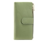 JZFOACHR Wallet,Large Capacity Women's Wallets Two Zipper Coin Phone Pocket Long Wallet Female Pu Leather Women Clutch Purse (G 19 cm)
