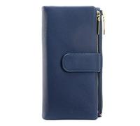 JZFOACHR Wallet,Large Capacity Women's Wallets Two Zipper Coin Phone Pocket Long Wallet Female Pu Leather Women Clutch Purse (G 19 cm)