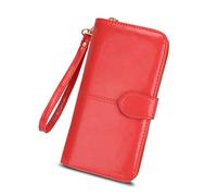 JZFOACHR Wallet,Leather Women Wallets Women Purses Long Zipper Women's Wallet Money Coin Holder Female Long Purse Female Purse Zipper (D 1ps)
