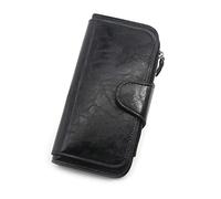 JZFOACHR Wallet,Women's Wallet Made of Leather Wallets Three Fold Vintage Womens Purses Mobile Phone Purse Female Coin Purse (E 19 * 10 * 2cm)