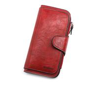 JZFOACHR Wallet,Women's Wallet Made of Leather Wallets Three Fold Womens Purses Mobile Purse Female Coin Purse (C 19 * 10 * 2cm)