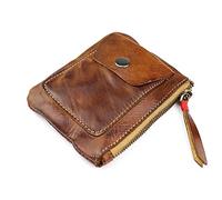 JZFOACHR Wallets,1 Piece Hand Washed Vintage Wallet Painted Old Coin Purse Card Holder Wallet Zipper (C 8 * 1 * 11cm)