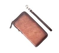 JZFOACHR Wallets,1 Piece Vintage Men's Wallet Long Zipper Clutch Large Capacity Business Men's Wallet (A 20 * 10 * 2cm)