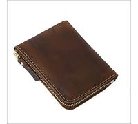 JZFOACHR Wallets,1PCS Handmade Short Wallet Men's Retro Zipper Wallet Wallet Card Holder Coin Case (A 120 * 90 * 15MM)