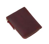 JZFOACHR Wallets,1PCS Handmade Short Wallet Men's Retro Zipper Wallet Wallet Card Holder Coin Case (A 120 * 90 * 15MM)