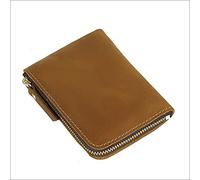JZFOACHR Wallets,1PCS Handmade Short Wallet Men's Retro Zipper Wallet Wallet Card Holder Coin Case (A 120 * 90 * 15MM)