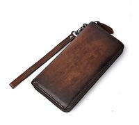 JZFOACHR Wallets,Business Retro Men's Wallet Hand-Rubbed Color Multi-Card Clutch Bag Casual Hand Wallet Men (A 19 * 9 * 2cm)