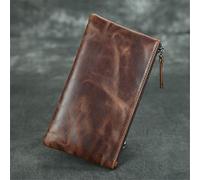 JZFOACHR Wallets for Men,1 Piece Handmade Casual Men's Wallet Long Large Capacity Clutch Bag Slim Wallet Bag Card Holder (C 19 * 1 * 10cm)