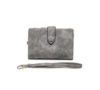 JZFOACHR Wallets for Women Large Capacity Short Purse Credit Card Holder Travel Purse Wristlet (Grey), Gray, One Size