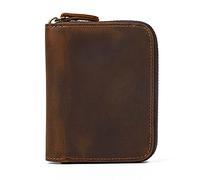 JZFOACHR Wallets,Retro Men's Zipper Multi-Card Coin Purse Coin Bag Casual Business Wallet Card Case (A 2 * 9 * 11cm)