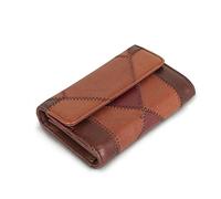 JZFOACHR Wallets,Women Leather Short Wallet Ladies Coin Purse Stitching Leather Folding Card Card Holder Retro Clutch (A 14 * 10 * 3cm)