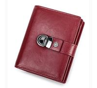 JZFOACHR Wallets,Women Purse Mini Card Holder Female Zipper Coin Pocket Lock Buckle Bifold Wallets (A 11.5 * 9.5cm)
