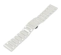 JZFOACHR Watchband Ceramic Strap 20mm 22mm Watch Band Strap for Watch Bracelet Black/White (Color : White Size : 20mm)