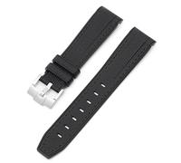 JZFOACHR Waterproof Rubber Watchband Fit For Watch Band 20mm Folding Buckle Watch Accessories For Watchbands For men women Watchband (Color : Black black line, Size : 20mm)