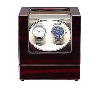 JZFOACHR Winder Automatic Winder,Automatic Double Winder Box with Blue Led Light Piano Paint Finish Quiet Motor Ac Adapter and Battery Powered,C Winder