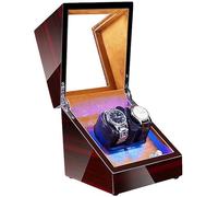 JZFOACHR Winder Double Winder for 2 Automatic Watches with Interior Backlight Soft Flexible Pillow Dual Power Supply Good Times Winder