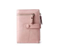JZFOACHR Women Multifunction Short Wallets Zipper Mini PU Leather Female Coin Purses Fashion Ladies Clutch Card Holder,Luggage (E)