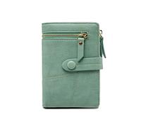 JZFOACHR Women Multifunction Short Wallets Zipper Mini PU Leather Female Coin Purses Fashion Ladies Clutch Card Holder,Luggage (E)