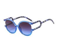 JZFOACHR Women Sunglasses Hollow Out Half-Frame Sunshade Mirror Vintage Gradient Color Shades Uv400