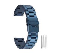 JZFOACHR Wrist Straps Bule Watch Band 18mm 20mm 22mm 24mm Solid Stainless Steel Watch Strap Folding Clasp with Metal Spring Bars for Men