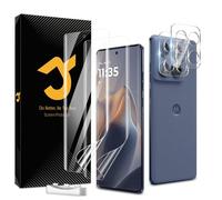 JZG 2 + 2 Pieces for Motorola Edge 60 Fusion Screen Protector [Non-Glass], 2 Screen Protectors + 2 Camera Protection, Self-Healing, Fingerprint ID Support, Anti-Scratch, HD Clear