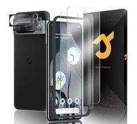 JZG 2 Pack Screen protector for Google Pixel 8 Pro Screen Protector+2 Pack Camera Lens Protector, Temperature Sensor & Support Fingerprint Unlock, Easy Installation, Anti-Scratch, HD Clear