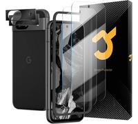 JZG 2 Pack Screen protector for Google Pixel 8a Screen Protector+2 Pack Camera Lens Protector,Support Fingerprint Unlock, Easy Installation, Anti-Scratch, HD Clear