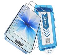 JZG 2 Pack Screen Protector for iPhone 17 6.3 Inch, One Step Install, Auto Dust-Elimination, Bubble Free, HD Clear, 9H Tempered Glass