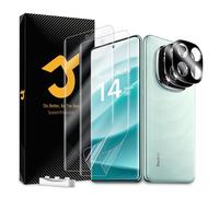 JZG Pack of 2 + 2 for Xiaomi Redmi Note 14 Pro Plus 5G Screen Protector [Non-Glass], 2 Screen Protectors + 2 Camera Protection, Fingerprint ID Support, Self-Healing, Anti-Scratch, HD Clear