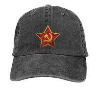 JZGESOM Russian USSR CCCP Hat Peaked Men Women's Cowboy Cap Soviet Red Star Insignia Distressed Baseball Caps Visor Protect Hats