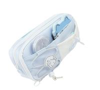 Jzh45adc 8-Section Large Capacity Pencil Case, 23x12x8cm Polyester Organiser for UK Students Pen Storage, Travel Cosmetic Bag & Office Supplies