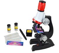 Jzhen 100x 400x 1200x Magnification Refined Scientific Instruments Beginner Microscope Kit Includes Accessory Toy Set for Girls Boys Early Education