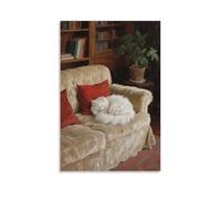 JZHJNHRR A Persian Cat on The Sofa, Curled Up Into A Ball Sleeping Artistic Wall Mural Modern Hanging Decor Poster12x18inch(30x45cm)