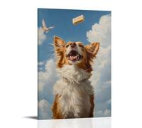 JZHJNHRR Animal Oil Painting of A Dog Slipping Backward While Trying to Catch A Flying Soap Bar Mid-air. Artistic Wall Mural Modern Hanging Decor Poster24x36inch(60x90cm)