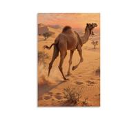 JZHJNHRR Camel Standing Up in Desert, Camel Bell Ringing Softly Artistic Wall Mural Modern Hanging Decor Poster20x30inch(50x75cm)